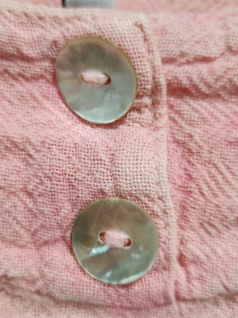 bryn Walker Pink Tie-Dye Scoop Neck Tunic Linen Mother Of Pearl Buttons - Picture 4 of 7